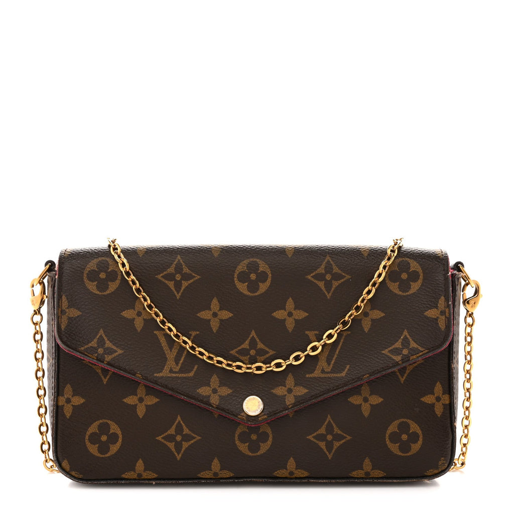 Louis Vuitton Monogram Pochette Felicie Chain Wallet Fuchsia