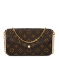 Louis Vuitton Monogram Pochette Felicie Chain Wallet Fuchsia