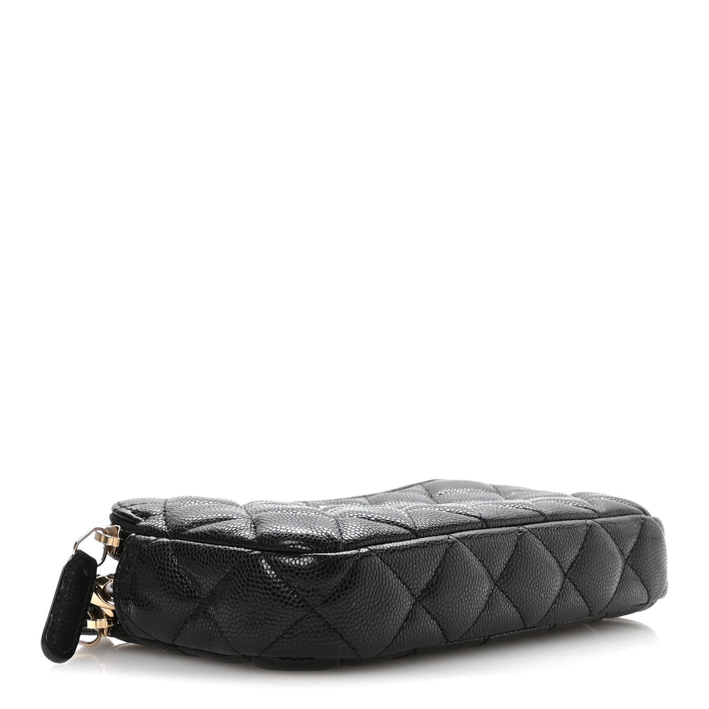 Chanel Caviar Quilted Small Clutch With Chain Black