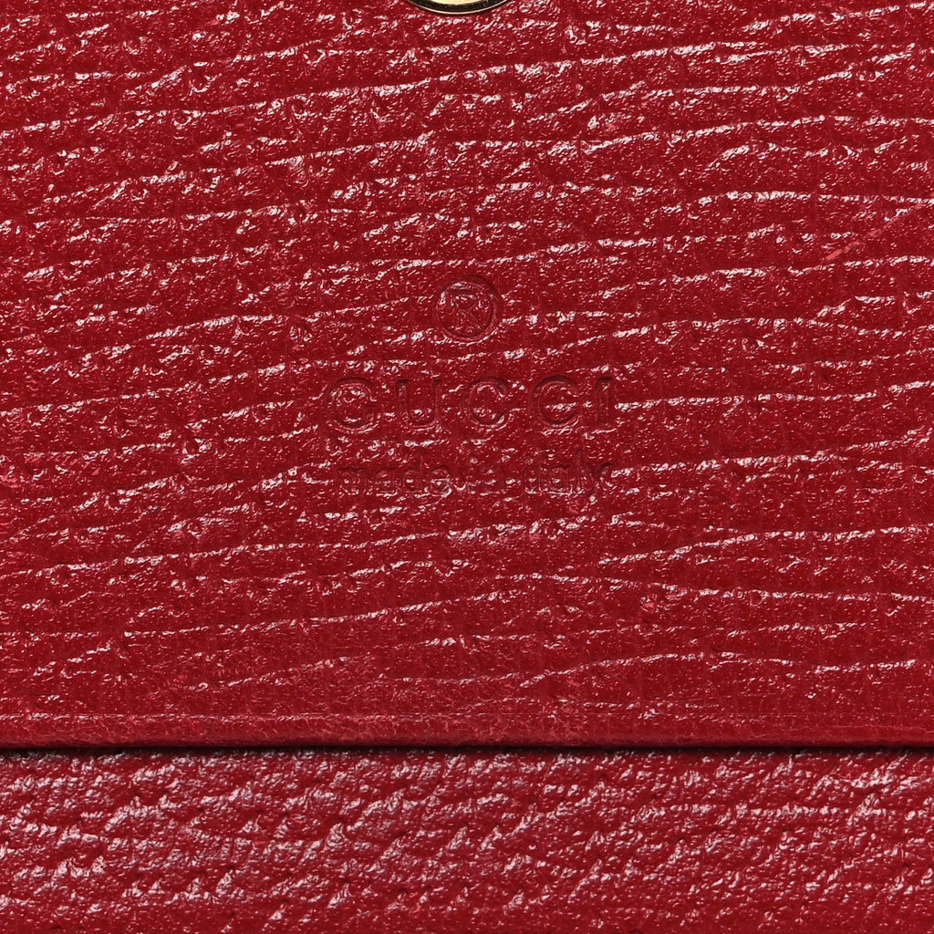 Gucci GG Supreme Monogram Tian Card Case Beige Multicolor Red