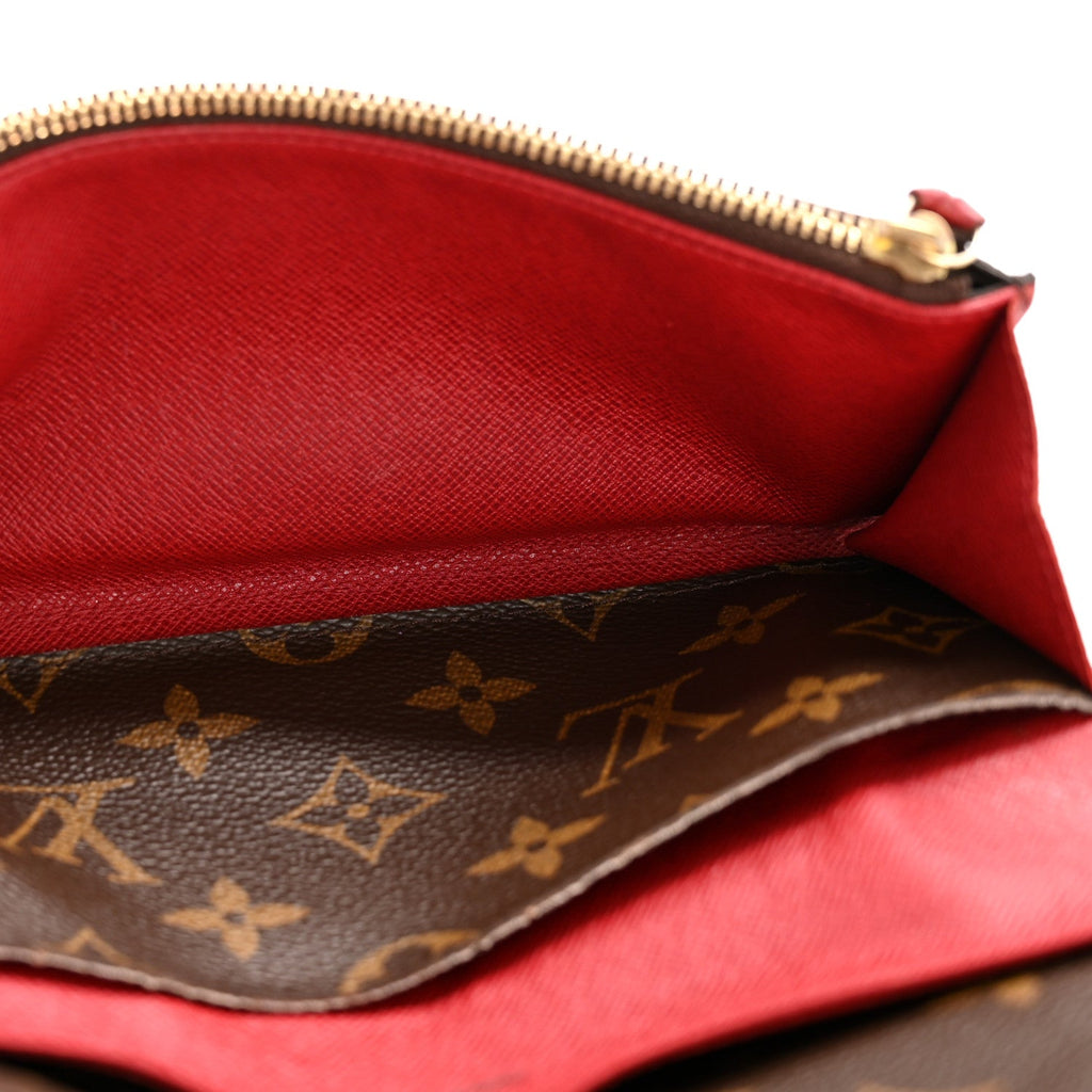 Louis Vuitton Monogram Emilie Wallet Red