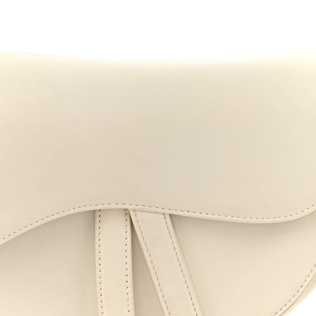 Christian Dior Ultra Matte Calfskin Saddle Bag Off White