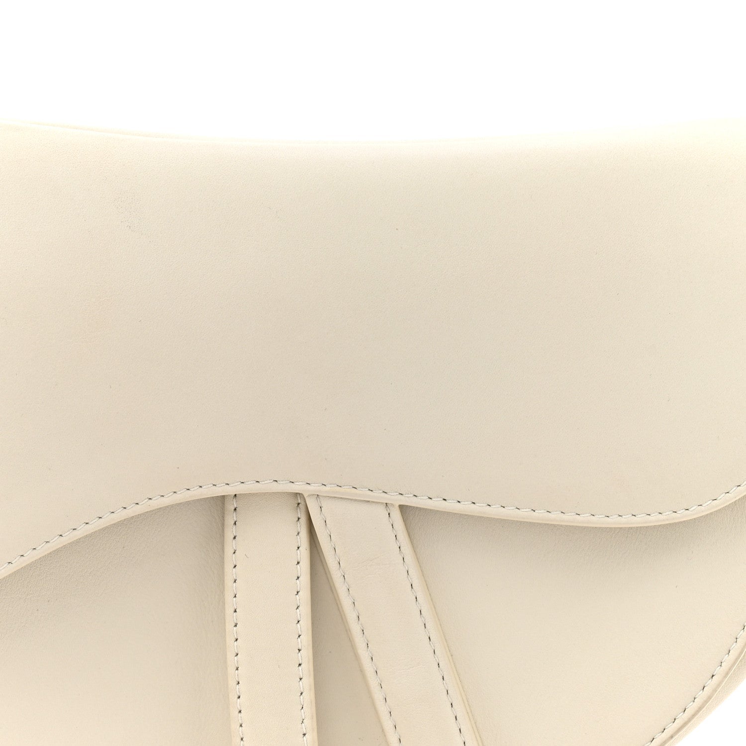 Christian Dior Ultra Matte Calfskin Saddle Bag Off White