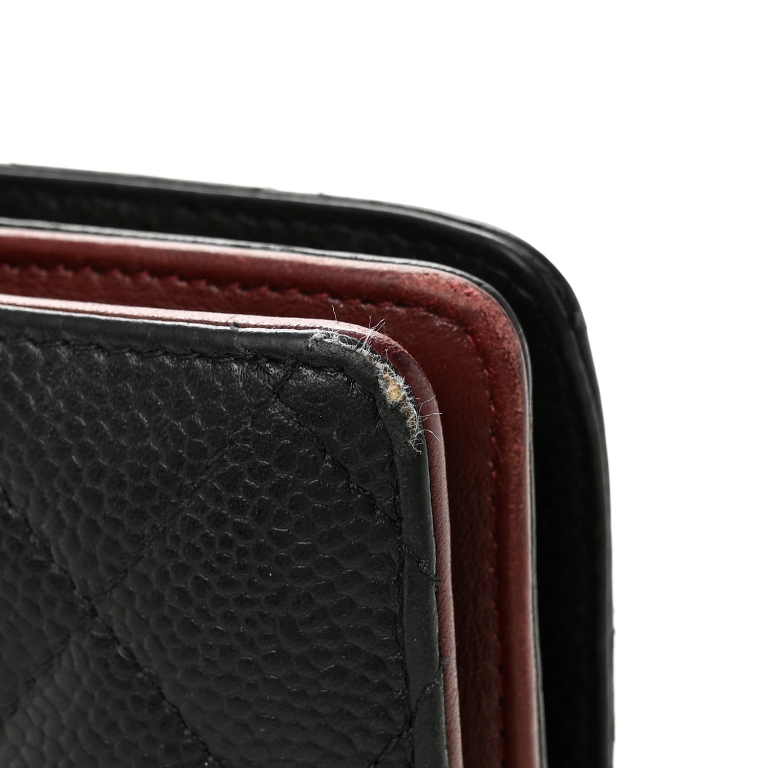 Caviar Quilted Zipped Pocket Wallet Black