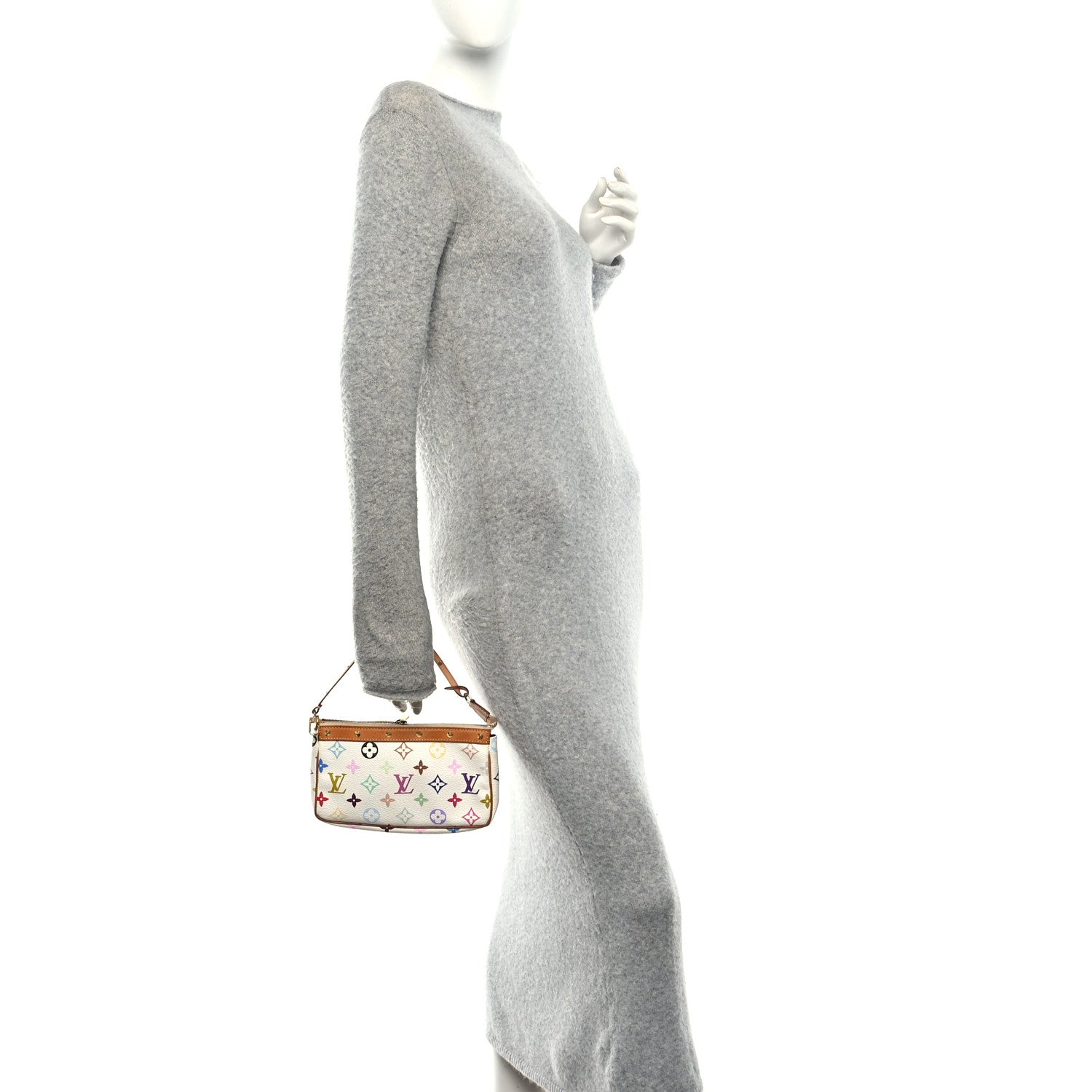Louis Vuitton Monogram Multicolor Pochette Accessories White