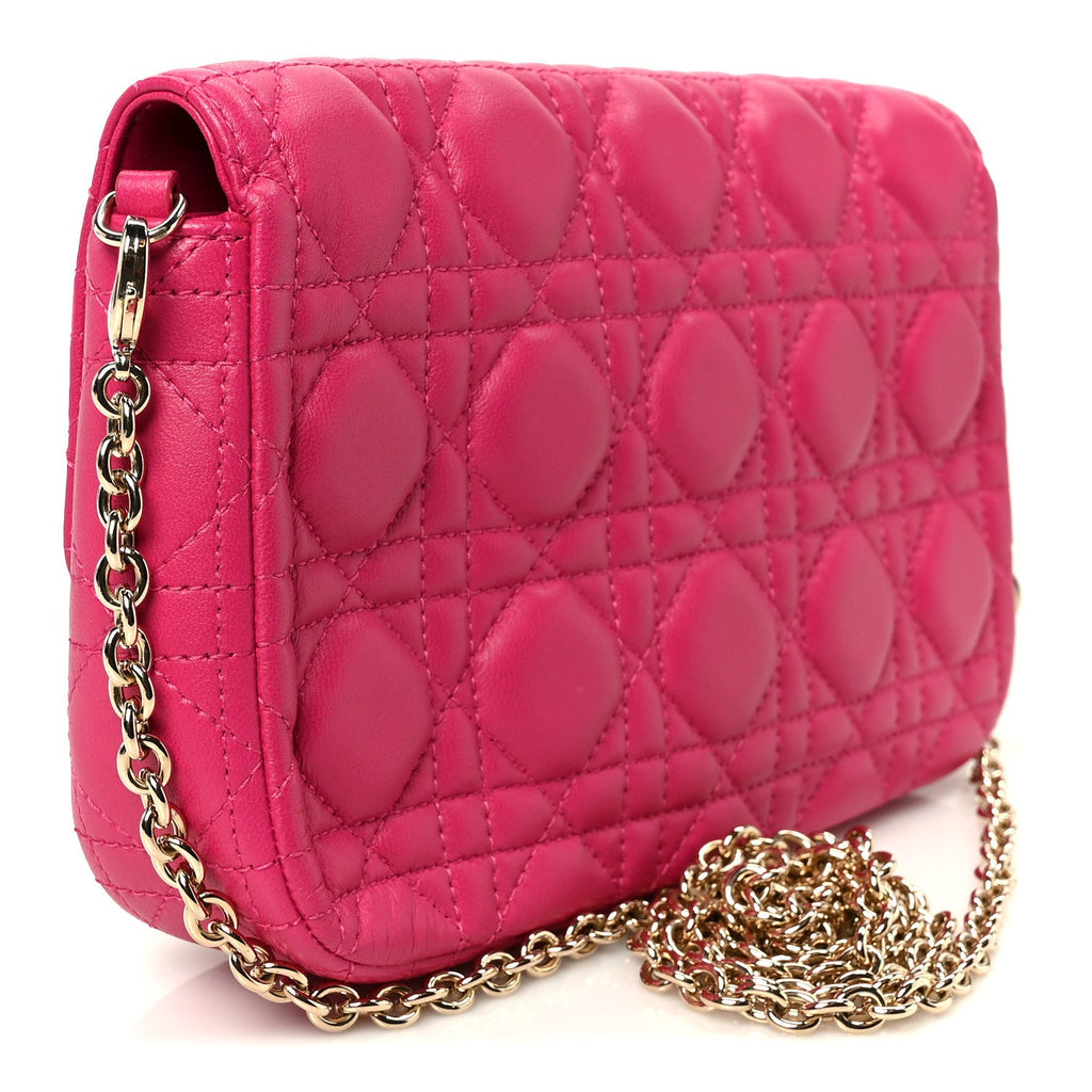 Christian Dior Lambskin Cannage Miss Dior Promenade Pouch Fuchsia