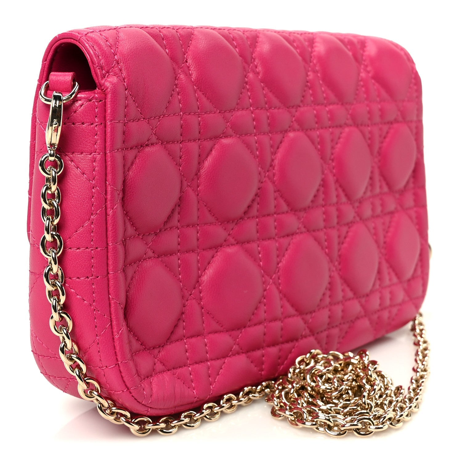 Christian Dior Lambskin Cannage Miss Dior Promenade Pouch Fuchsia