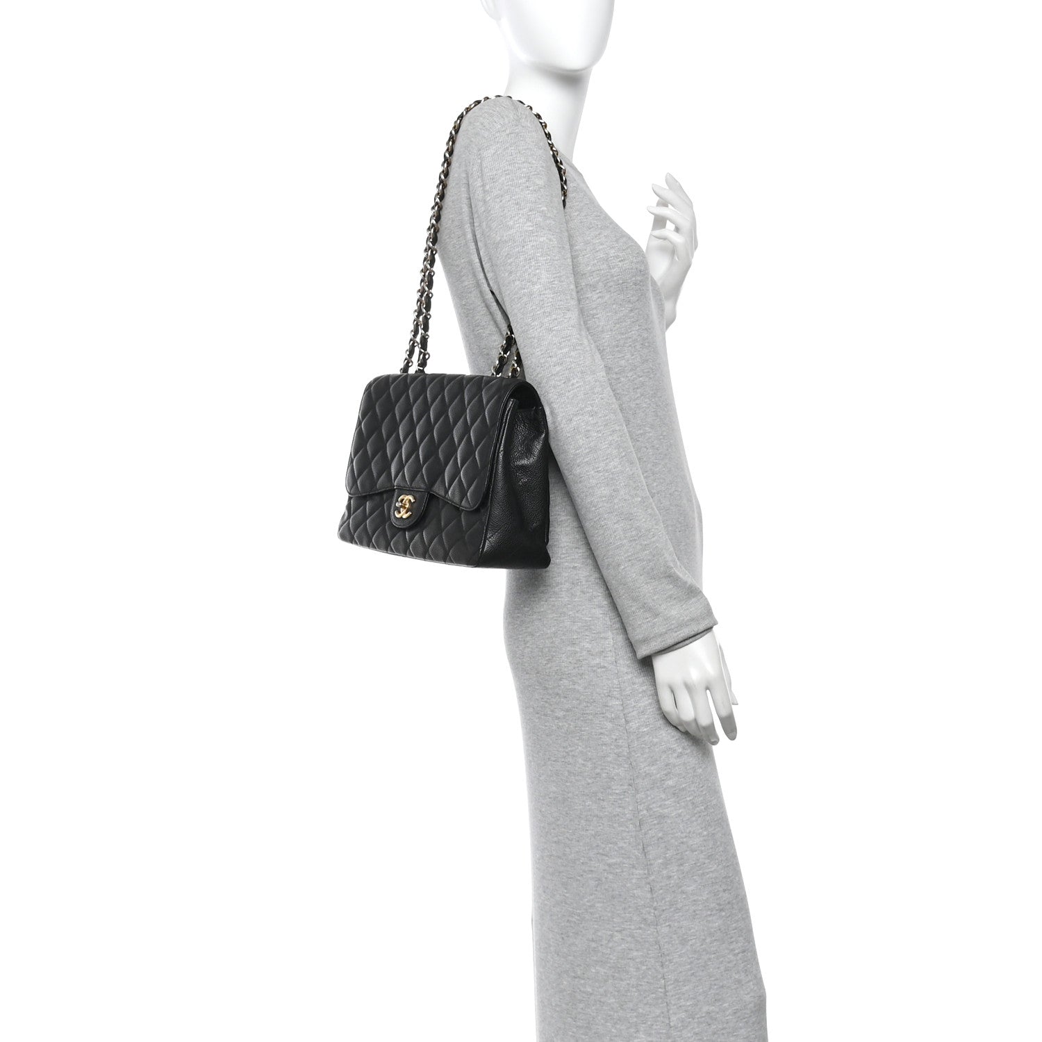 Chanel Caviar Quilted Jumbo Single Flap Black
