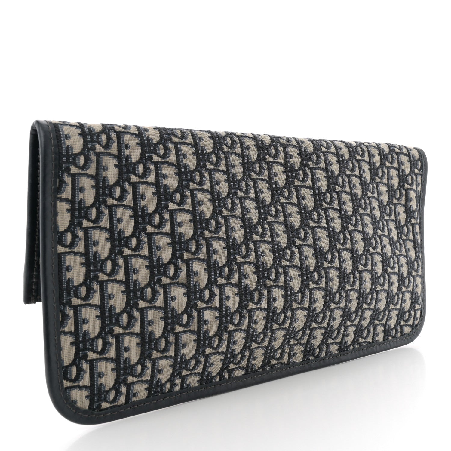 Christian Dior Oblique Fold Over Clutch Blue