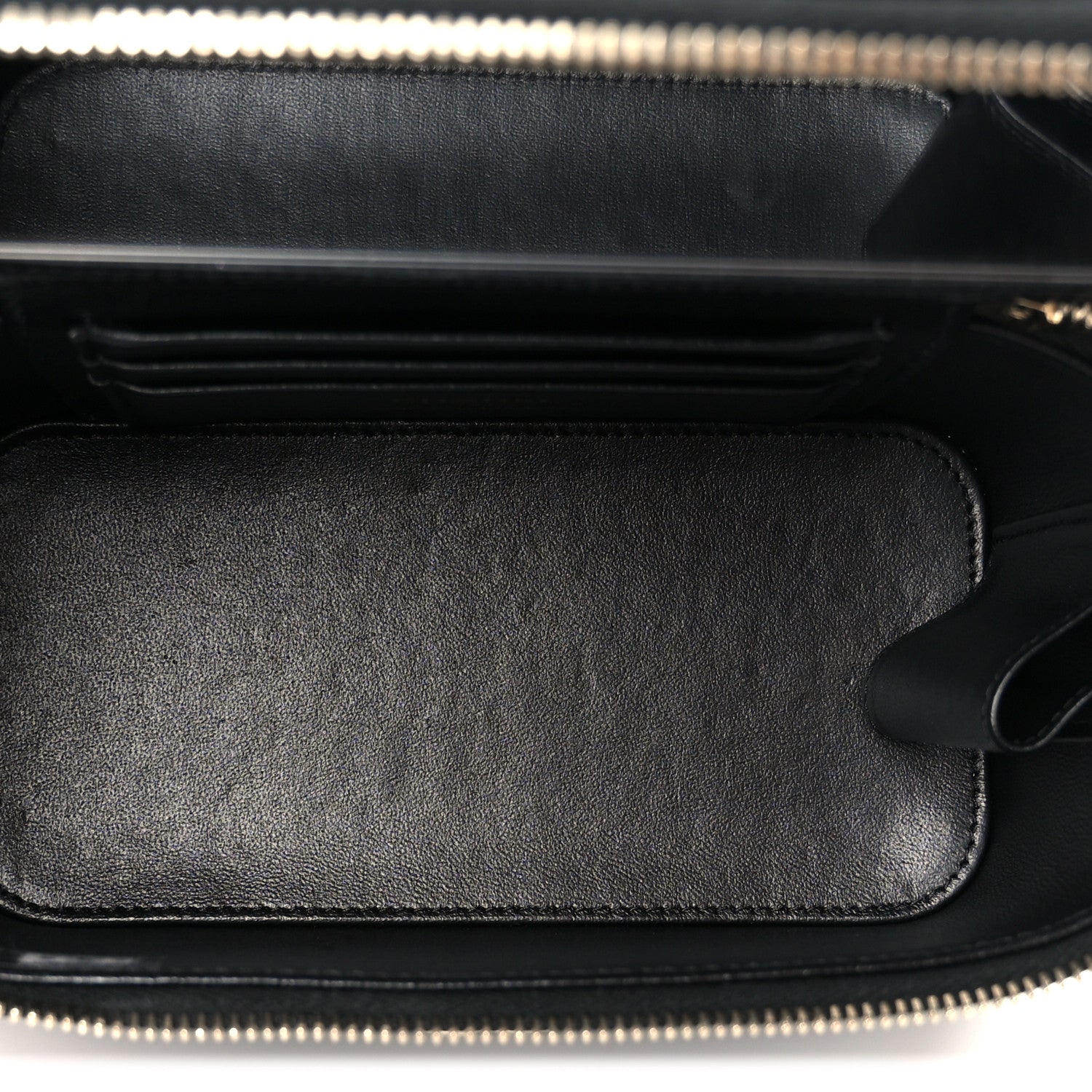 Chanel Lambskin Quilted Small Top Handle Vanity Case With Chain Black