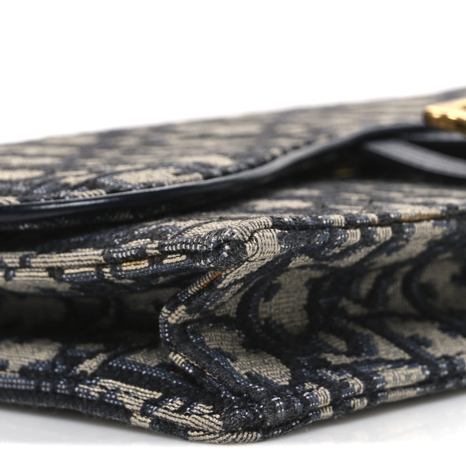 Christian Dior Oblique Saddle Chain Pouch Blue