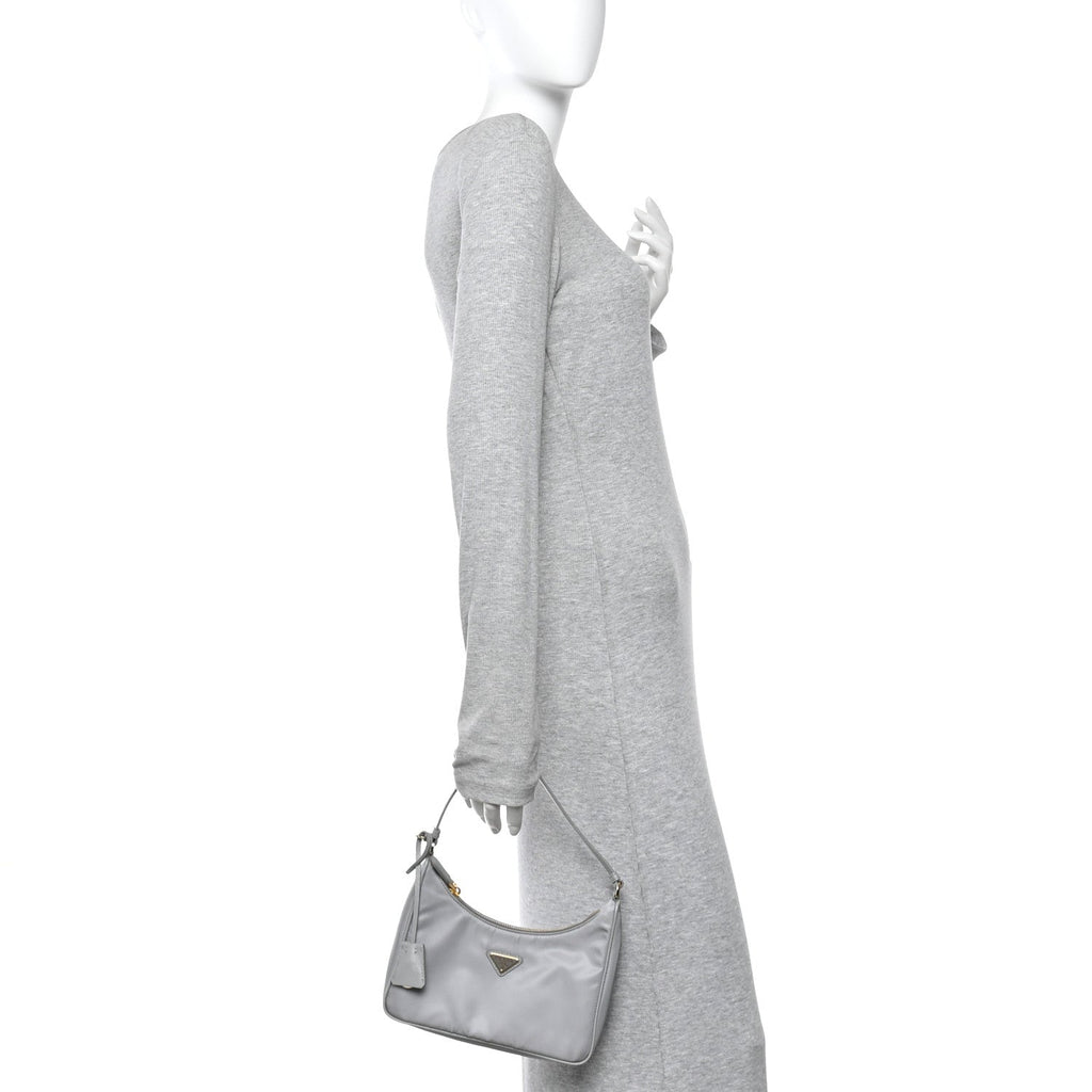 Prada Re-Nylon Saffiano Mini Re-Edition 2005 Bag Cloudy