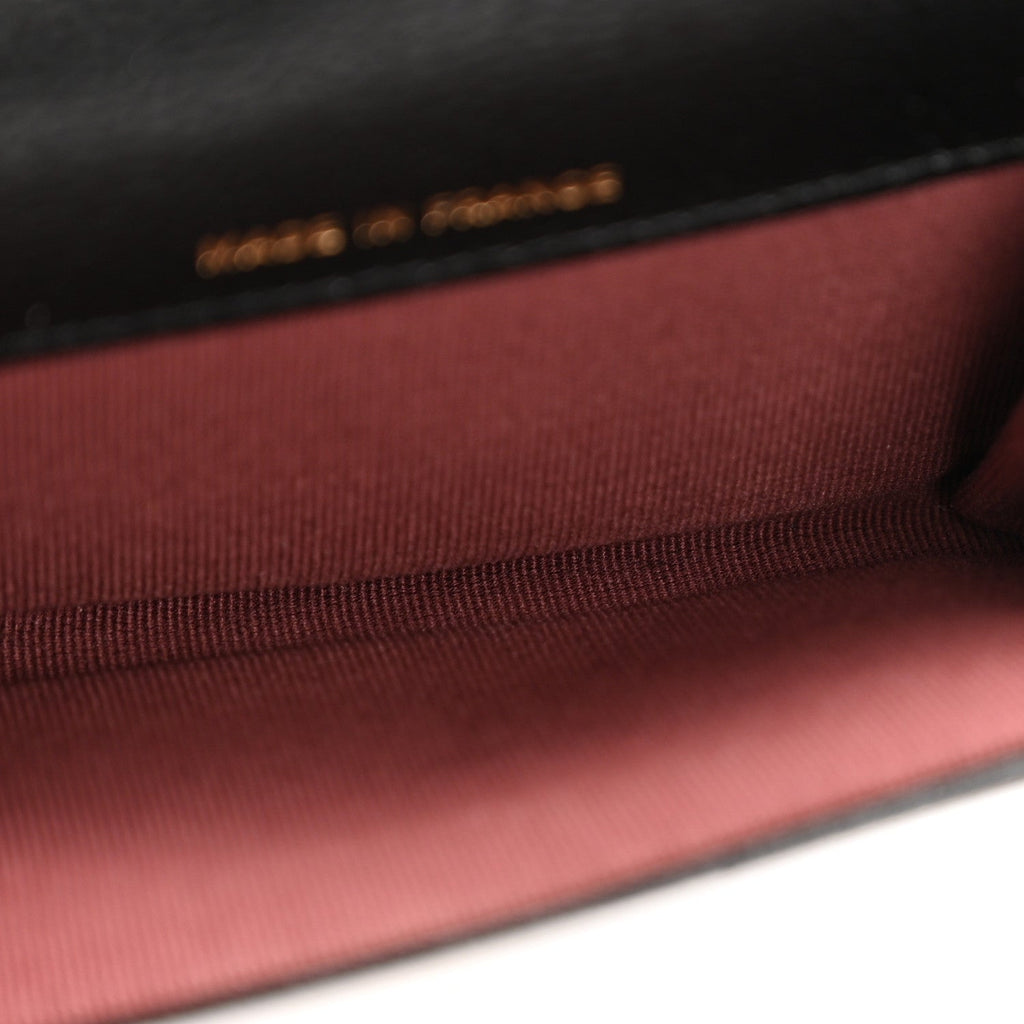 Caviar Quilted Flap Card Holder Wallet Black