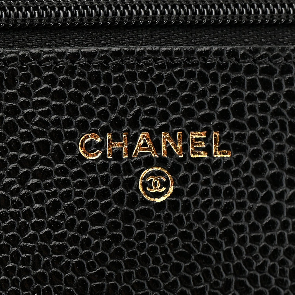 Chanel Caviar Quilted Wallet on Chain WOC Black