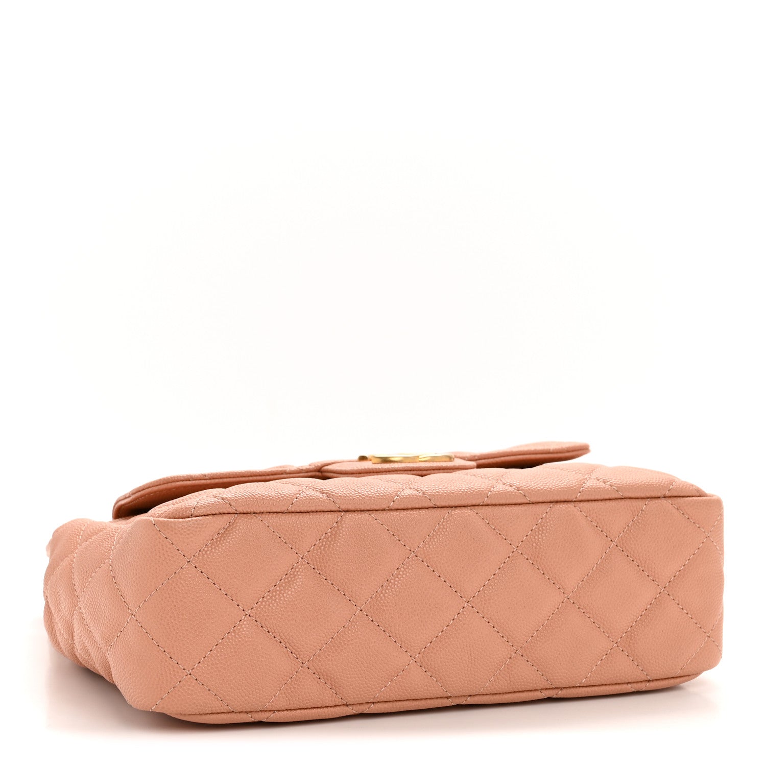 Chanel Caviar Quilted Wavy CC Hobo Beige