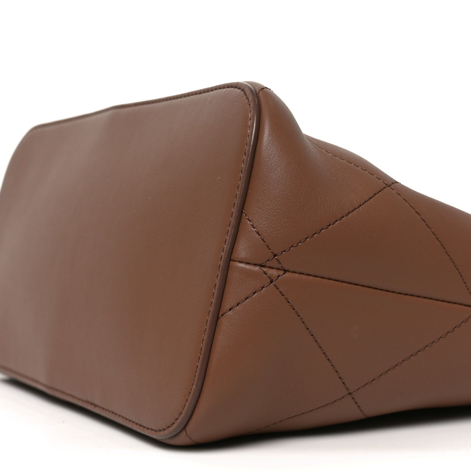 Chanel Calfskin Quilted Small Shopping Bag Brown