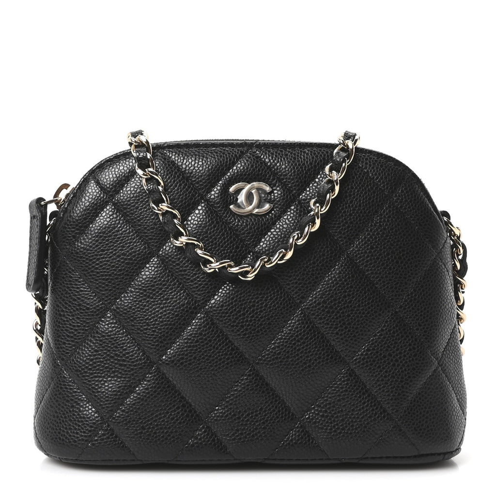 Chanel Caviar Quilted Classic Clutch With Chain Black