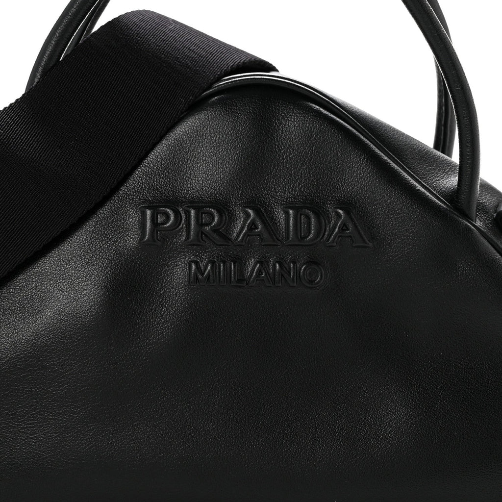 Prada Grace Lux Triangle Top Handle Shoulder Bag Black