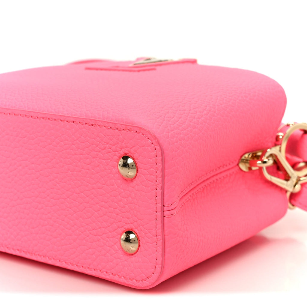 Louis Vuitton Taurillon Monogram Tuffetage Capucines Mini Fluo Pink