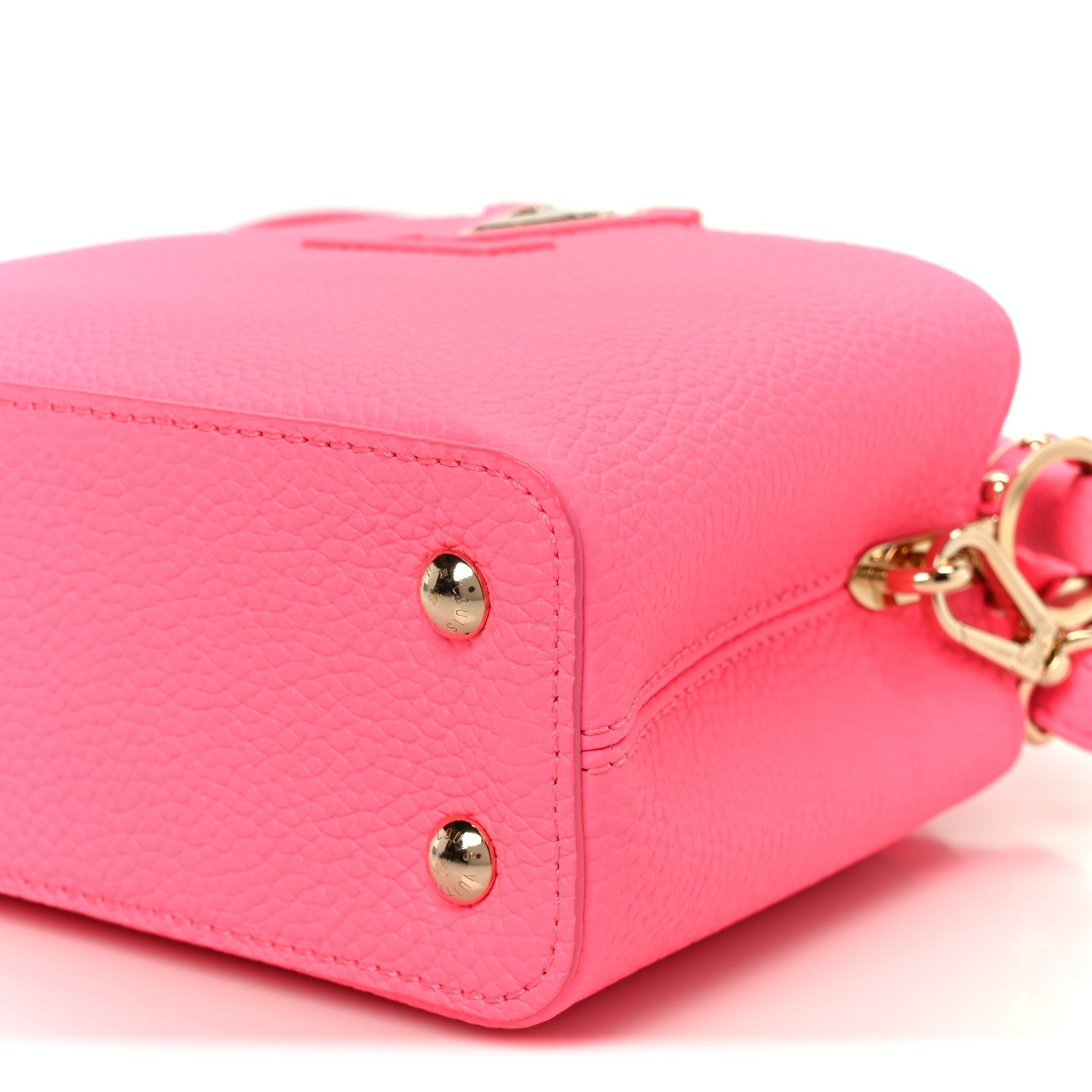 Louis Vuitton Taurillon Monogram Tuffetage Capucines Mini Fluo Pink