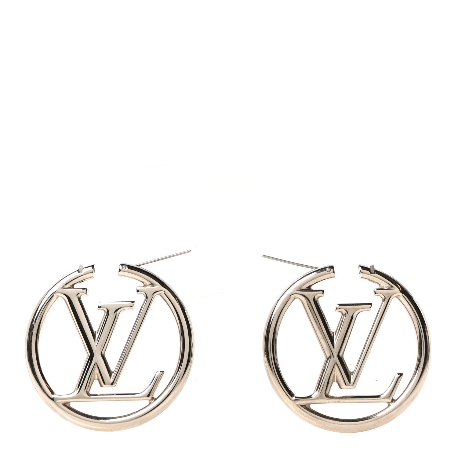 Louis Vuitton Palladium Louise Hoop Earrings Silver