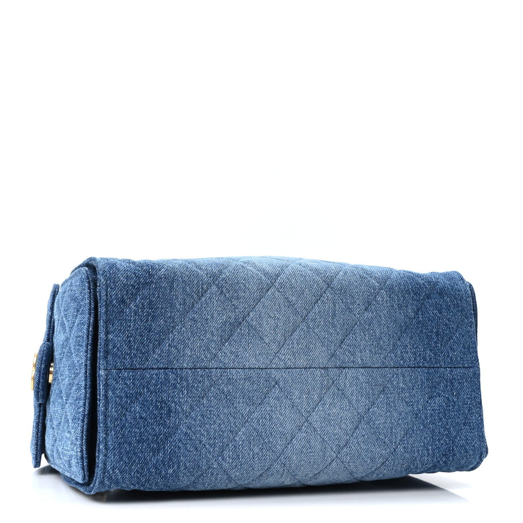Chanel Washed Denim Quilted Small Chanel 25 Handbag Blue
