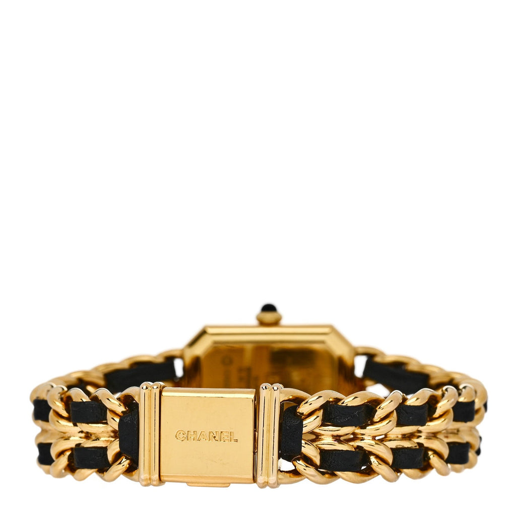 Chanel Stainless Steel Lambskin 20mm Chain Premiere Quartz Watch Gold L