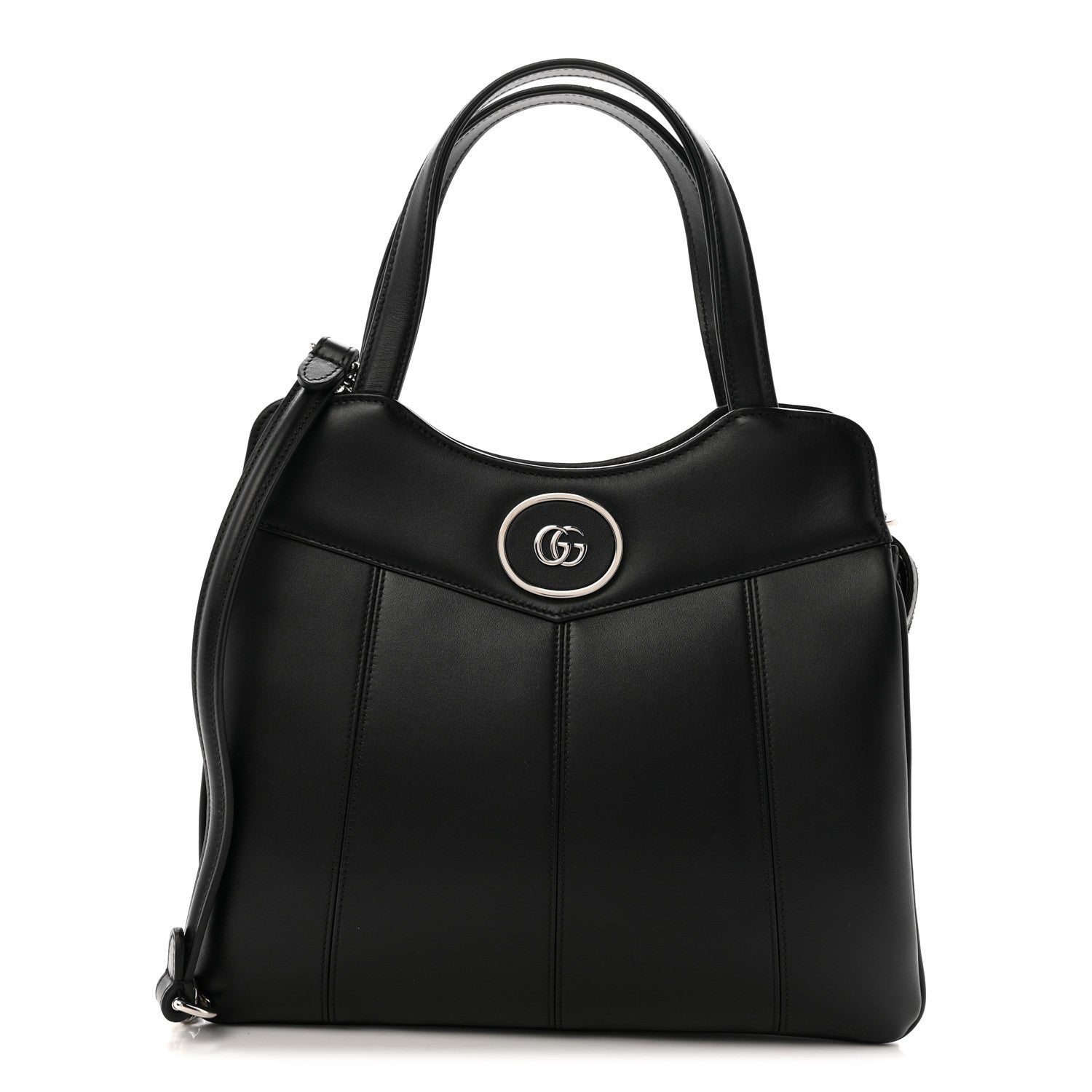 Gucci Calfskin Petite GG Small Tote Bag Black