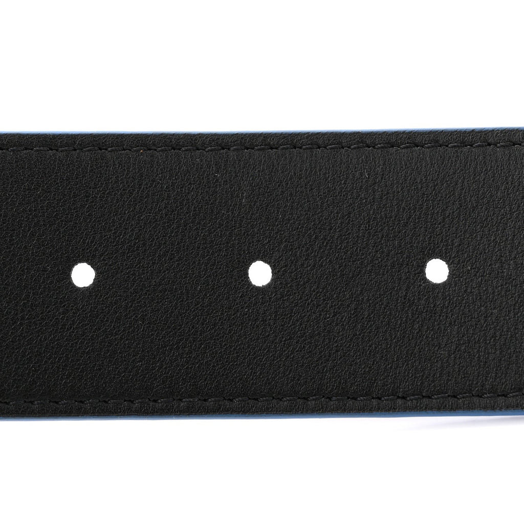 Louis Vuitton Damier Graphite Calfskin 40mm LV Initiales Reversible Belt 95 38 Blue