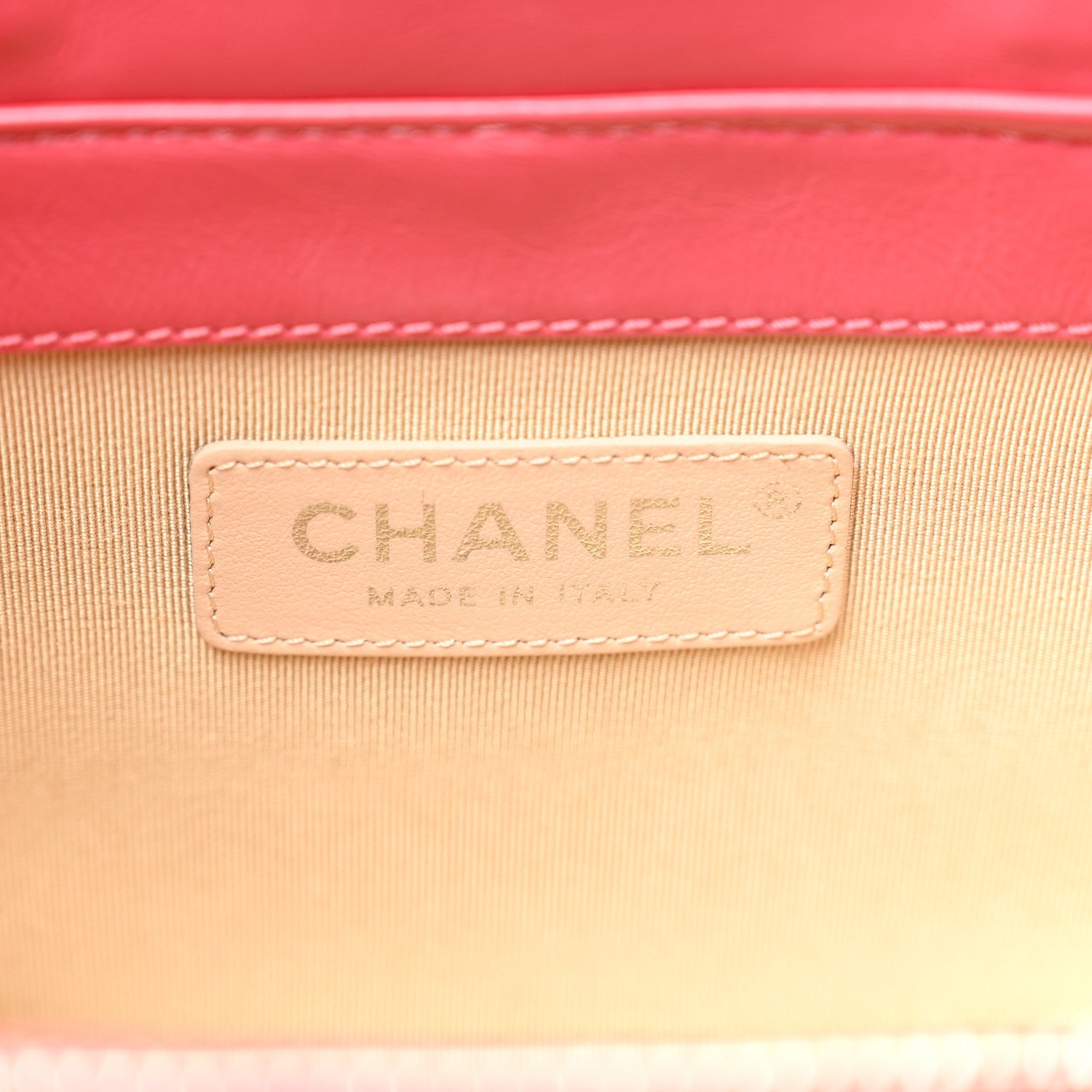 Chanel Calfskin Raffia Small Take Away Vanity Case Bag Pink Beige