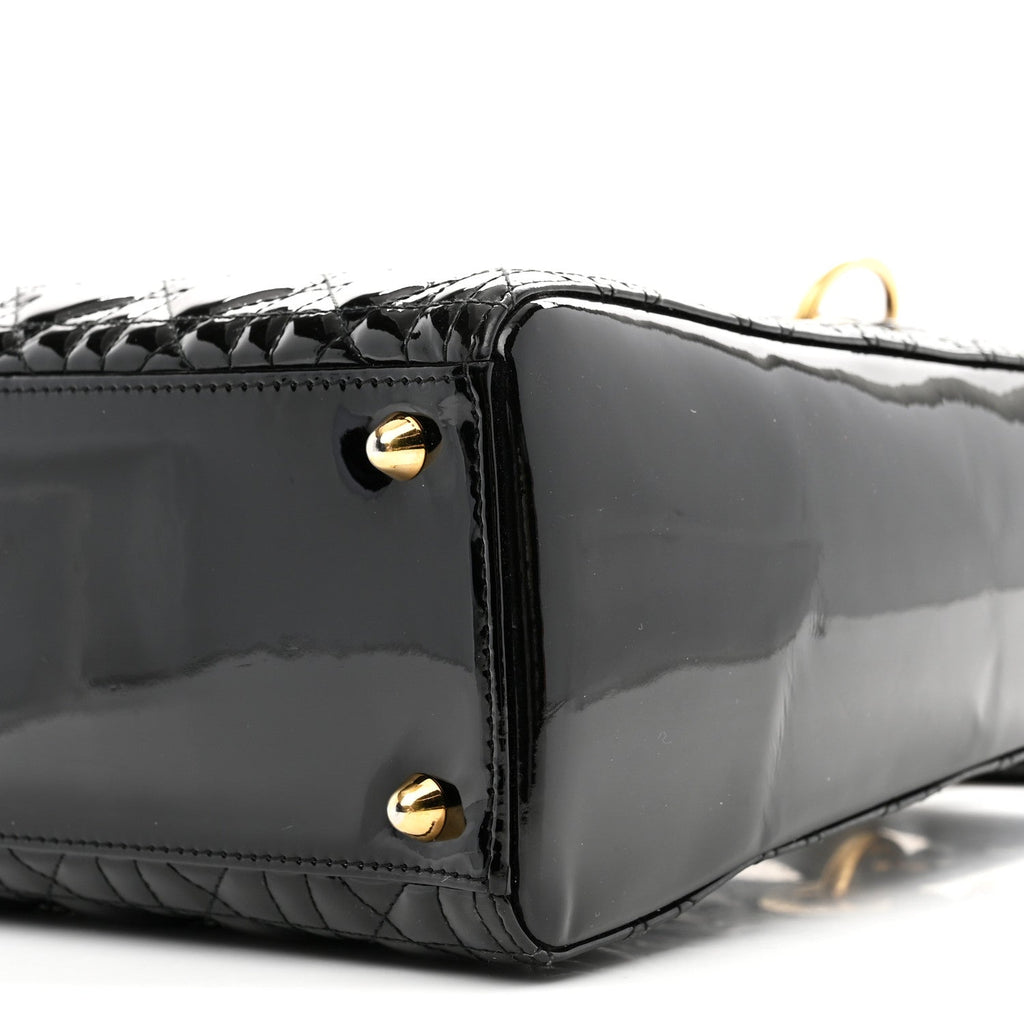 Christian Dior Patent Cannage Large Lady Dior Black