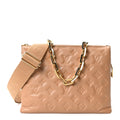 Louis Vuitton Lambskin Embossed Monogram Coussin PM Camel