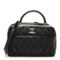 Chanel Lambskin Quilted Medium Trendy CC Bowling Bag Black