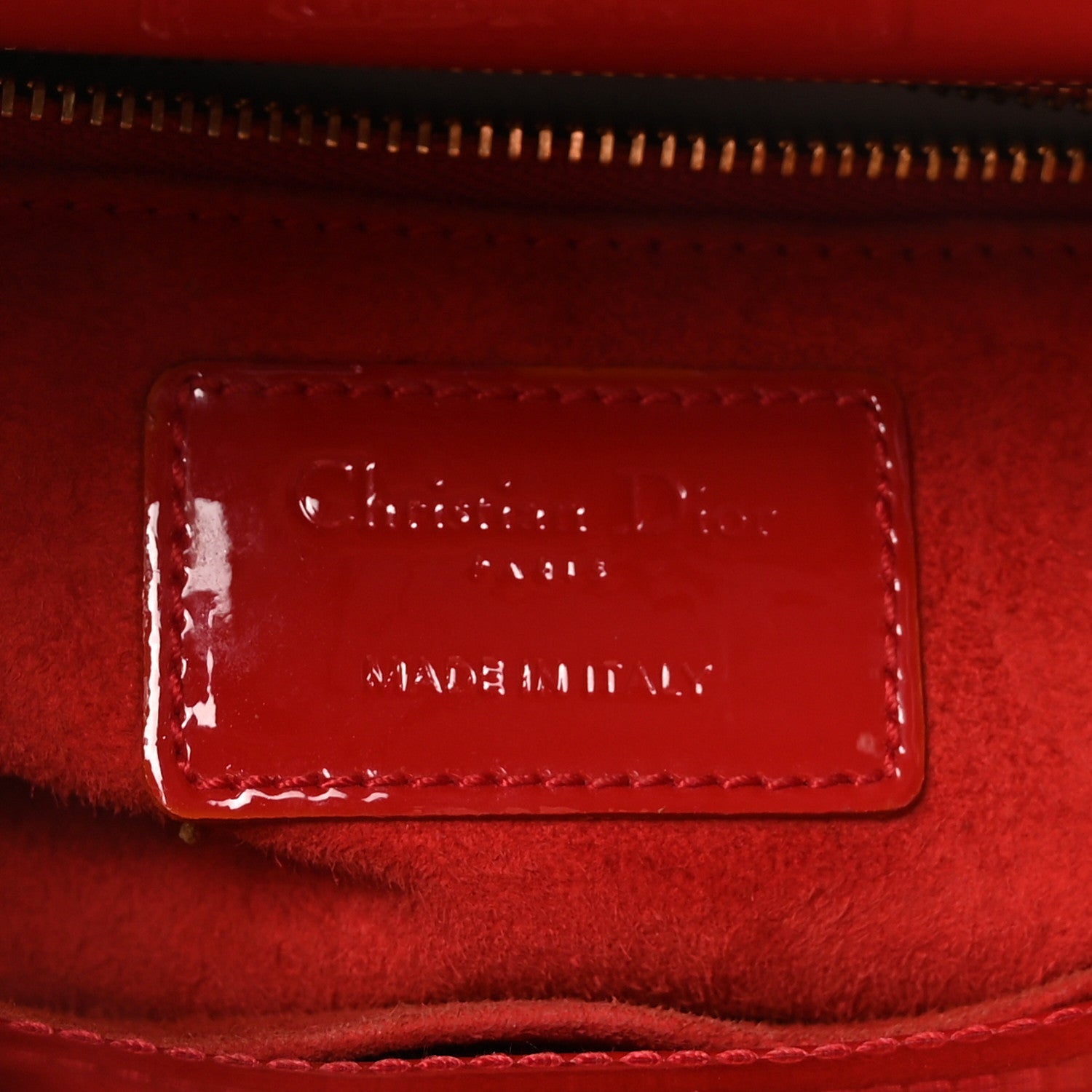 Christian Dior Patent Cannage Small Lady Dior Red