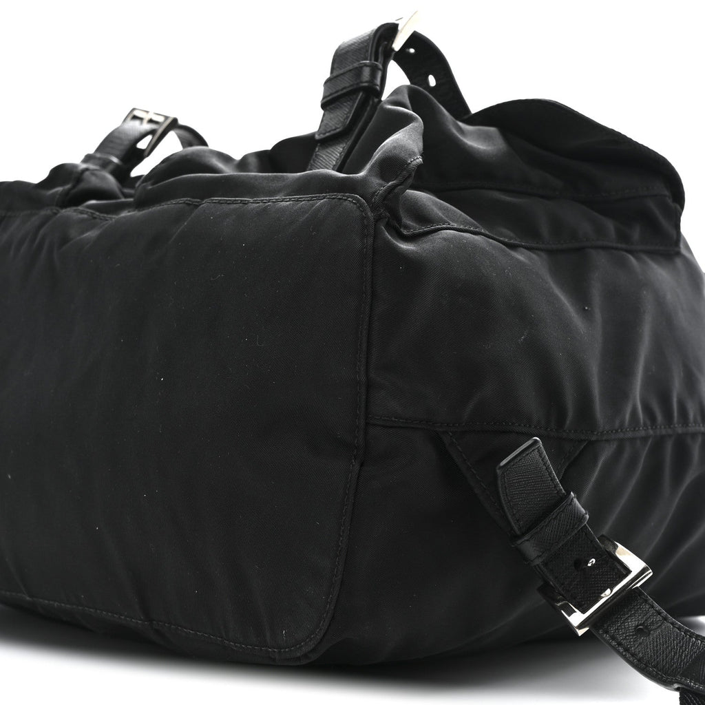 Prada Tessuto Nylon Saffiano Medium Backpack Black