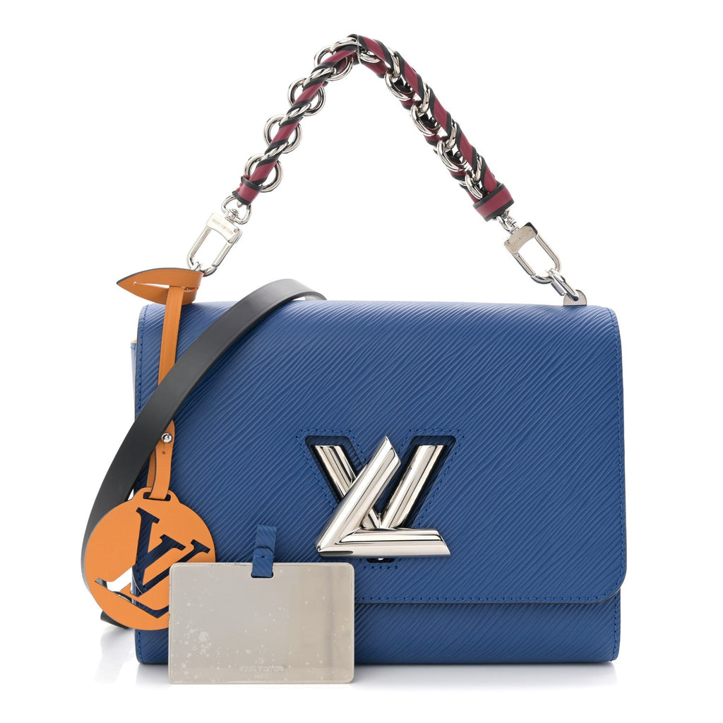 Louis Vuitton Epi Twist Braided Strap Shoulder Bag MM Bleu Roi