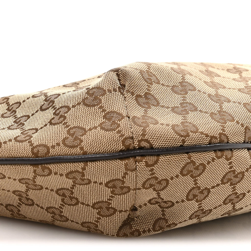 Gucci Monogram Medium Half Moon Hobo Dark Brown