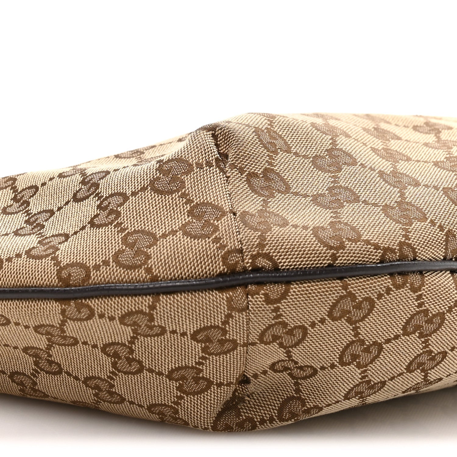Gucci Monogram Medium Half Moon Hobo Dark Brown