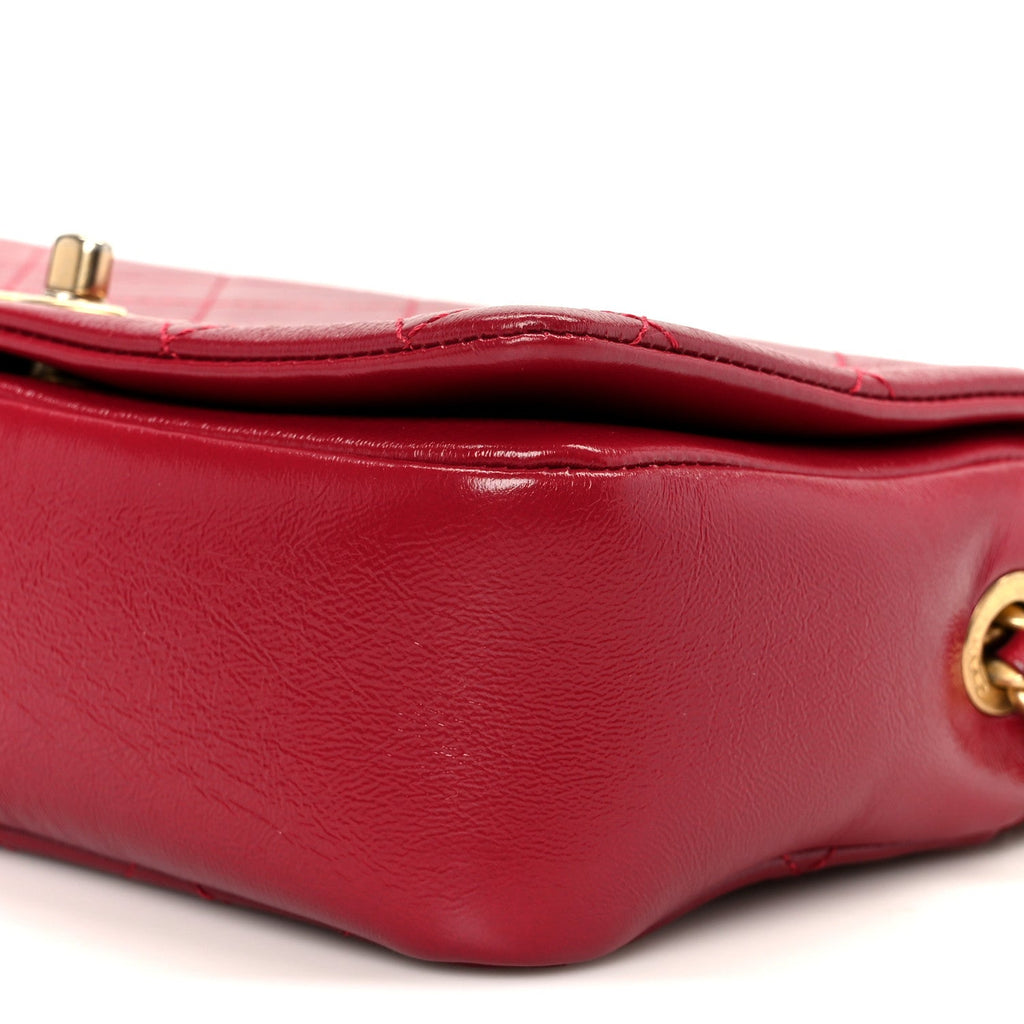 Chanel Shiny Lambskin Quilted Small Fashion Therapy Flap Bag Red