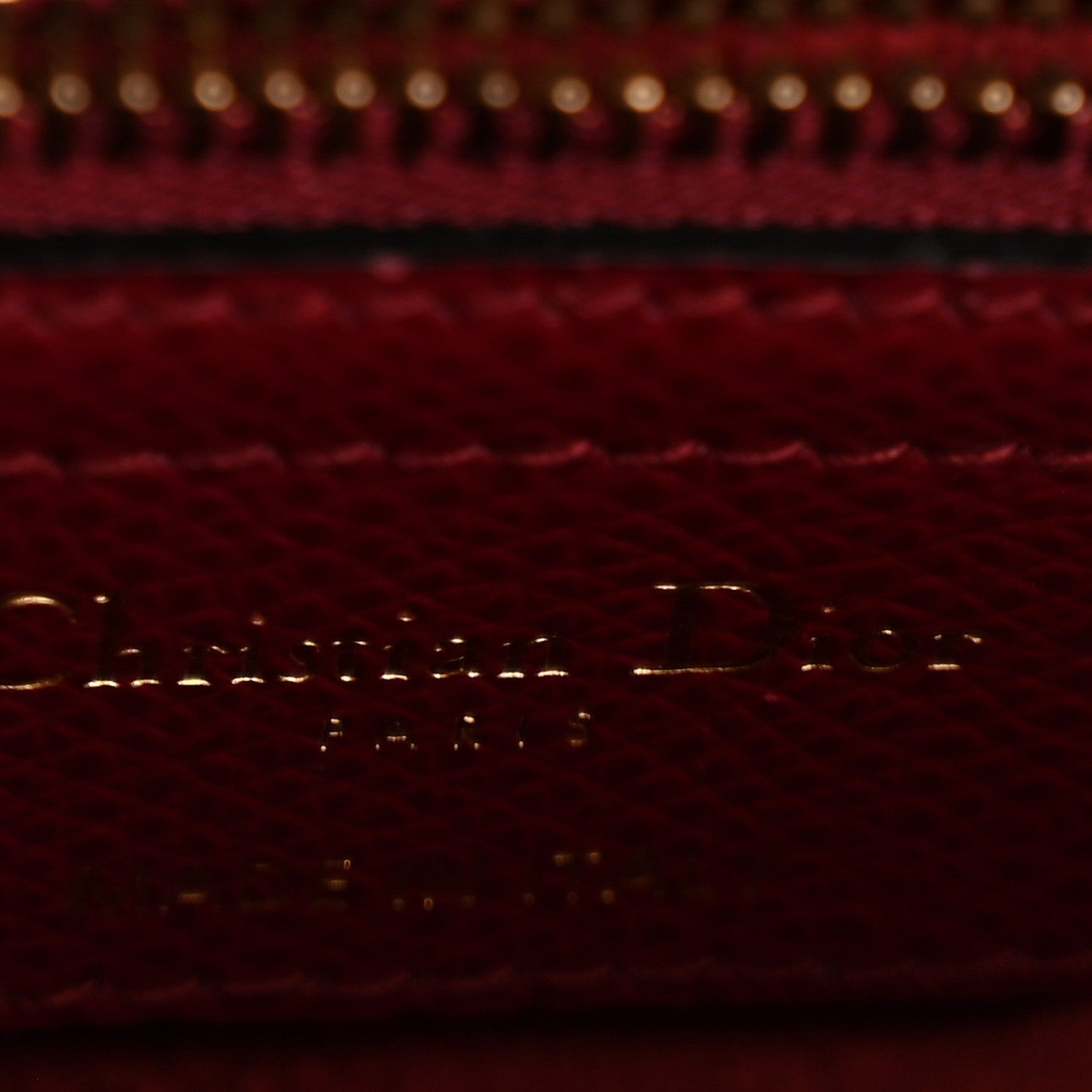 Christian Dior Grained Calfskin Saddle Bag Red