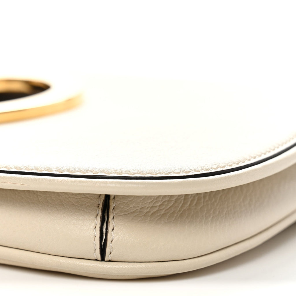 Gucci Roxy Calfskin Blondie Chain Shoulder Flap Bag Mystic White