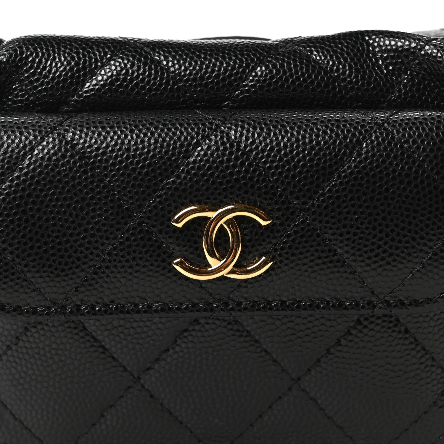 Chanel Caviar Quilted Polly Pocket Pouch Hobo Black