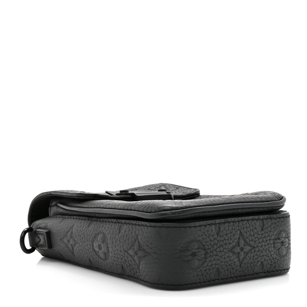 Louis Vuitton Taurillon Monogram S Lock Wearable Wallet Black