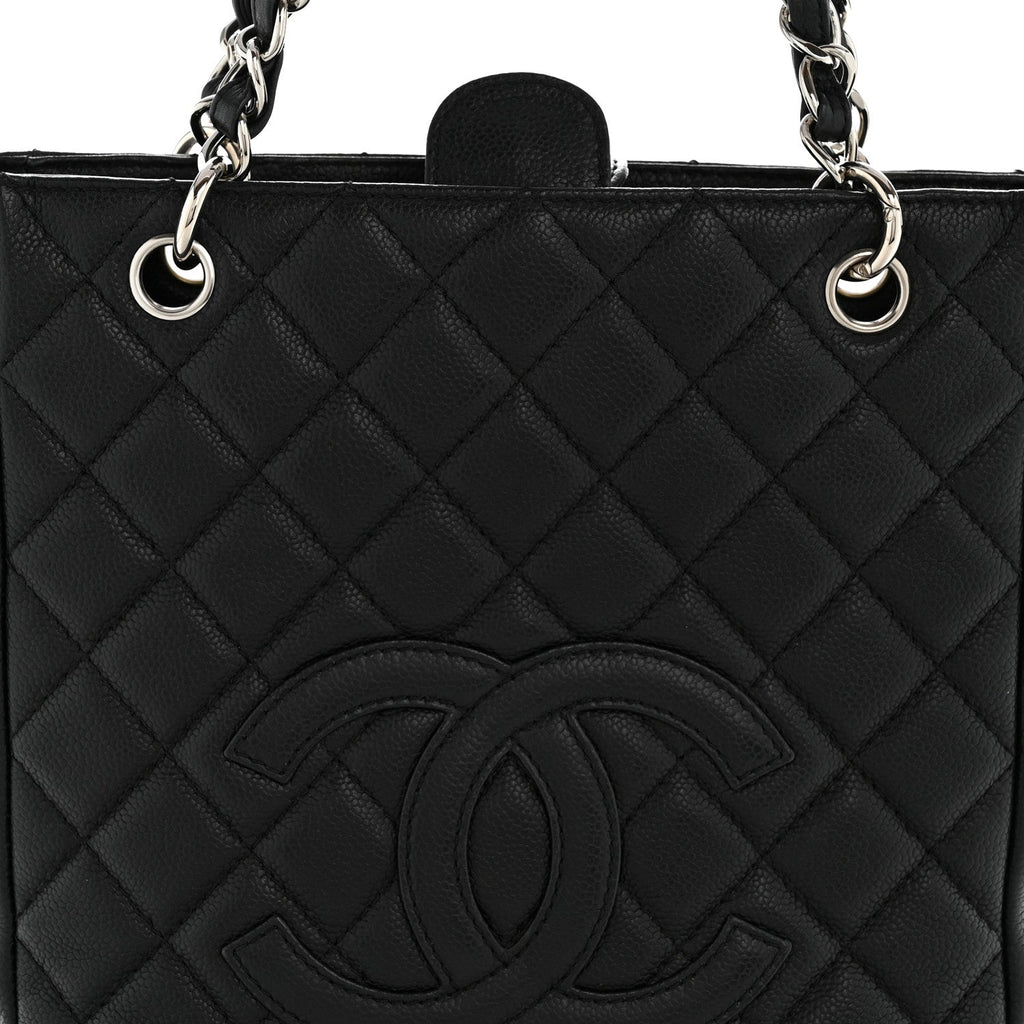 Chanel Caviar Quilted Petit Shopping Tote PST Black