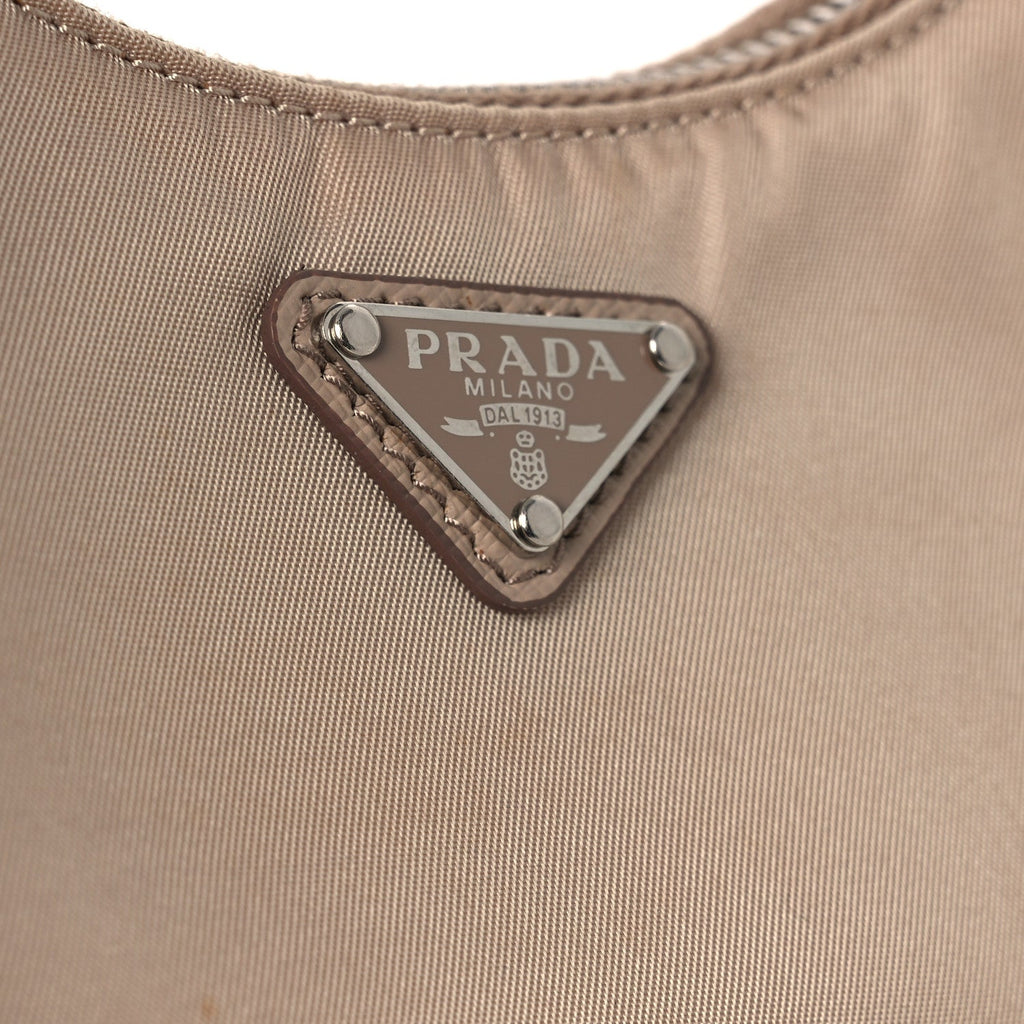 Prada Tessuto Nylon Saffiano Mini Re-Edition 2000 Shoulder Bag Cammeo