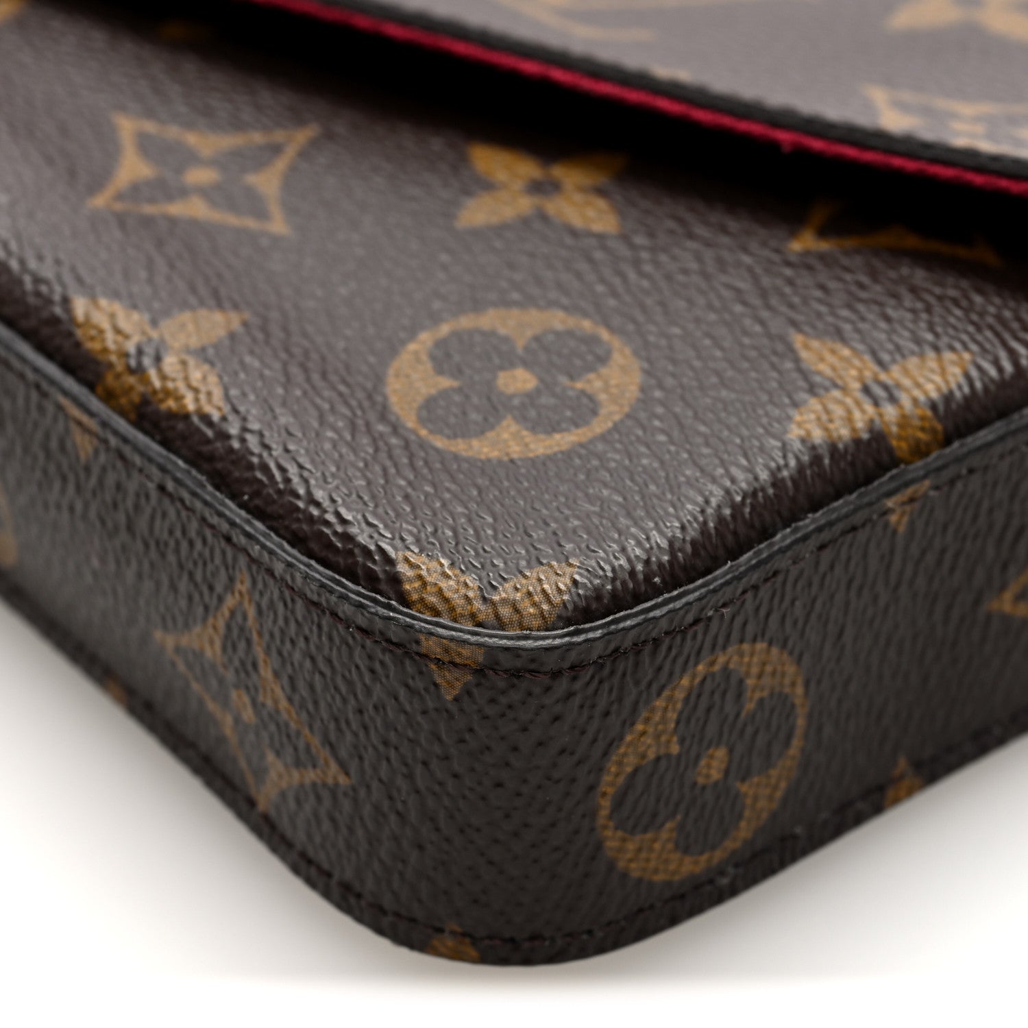 Louis Vuitton Monogram Pochette Felicie Chain Wallet Fuchsia