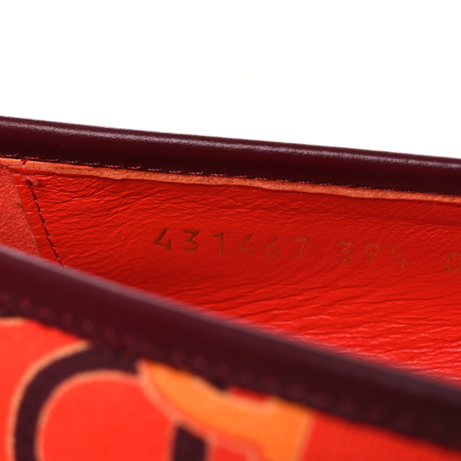 Gucci Betis Glamour Canvas Horsebit Print Womens Jordaan Loafers 39.5 Orange Red Rosso Ancora