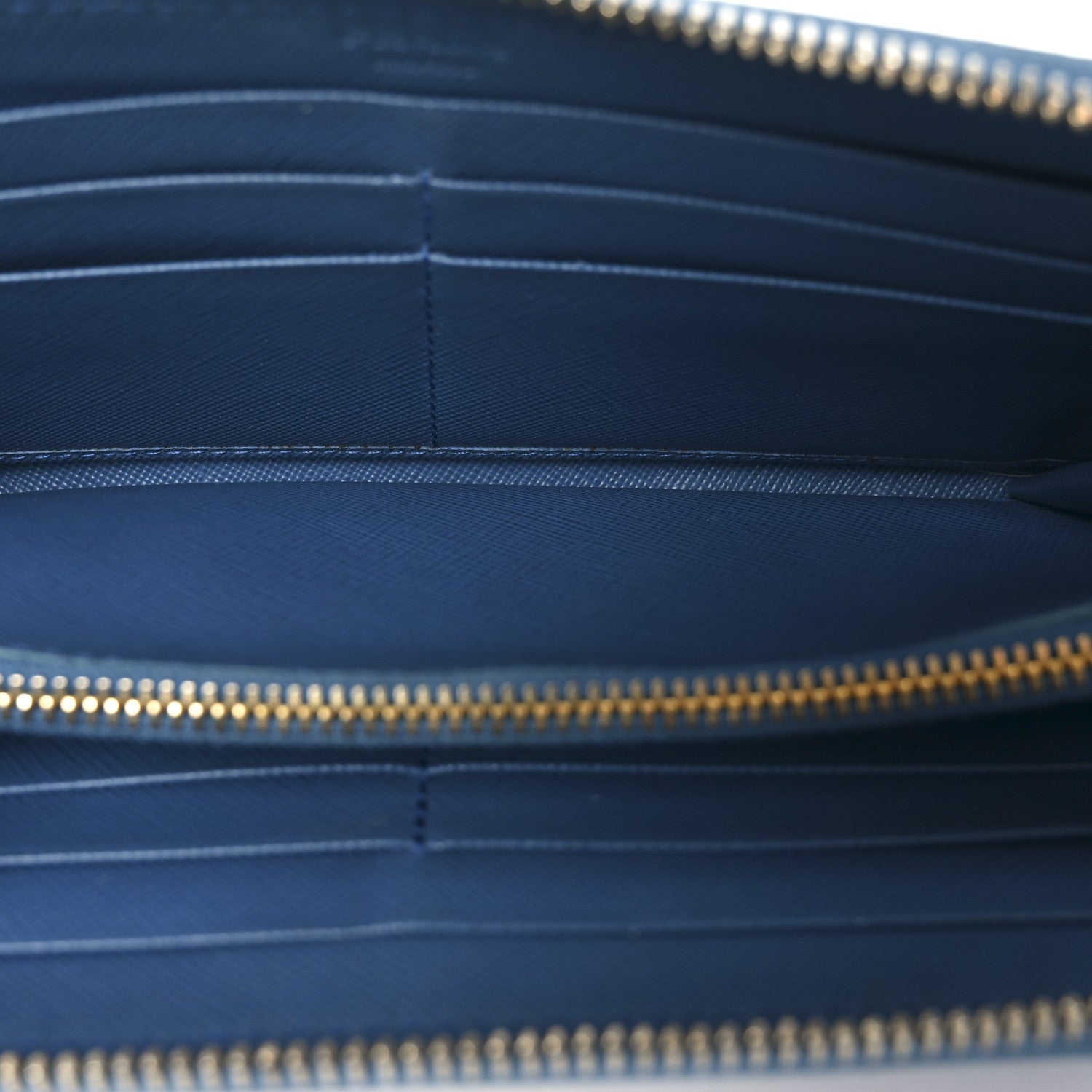 Prada Vitello Move Half Zip Wallet Cobalto