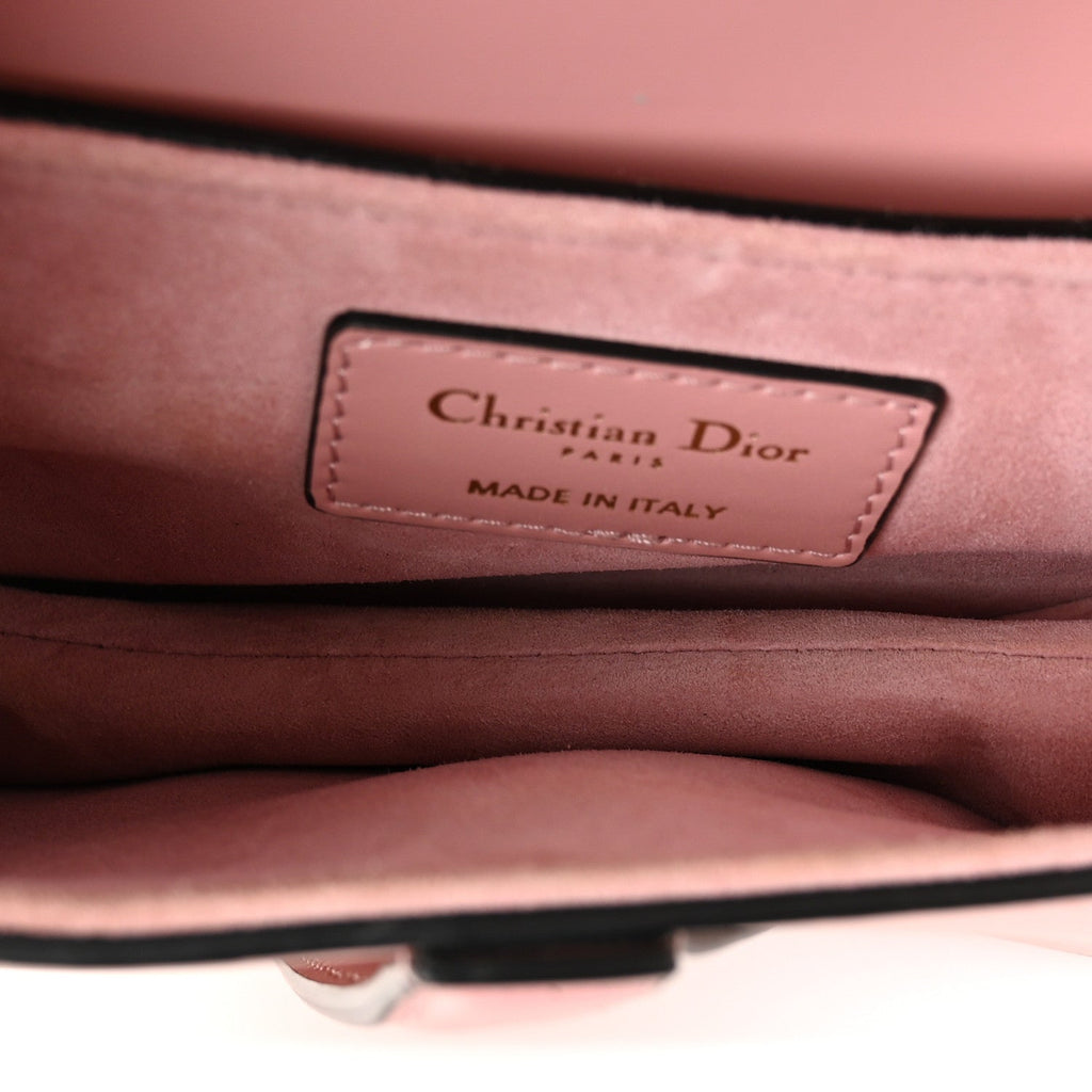 Christian Dior Smooth Calfskin Mini Saddle Bag Antique Pink