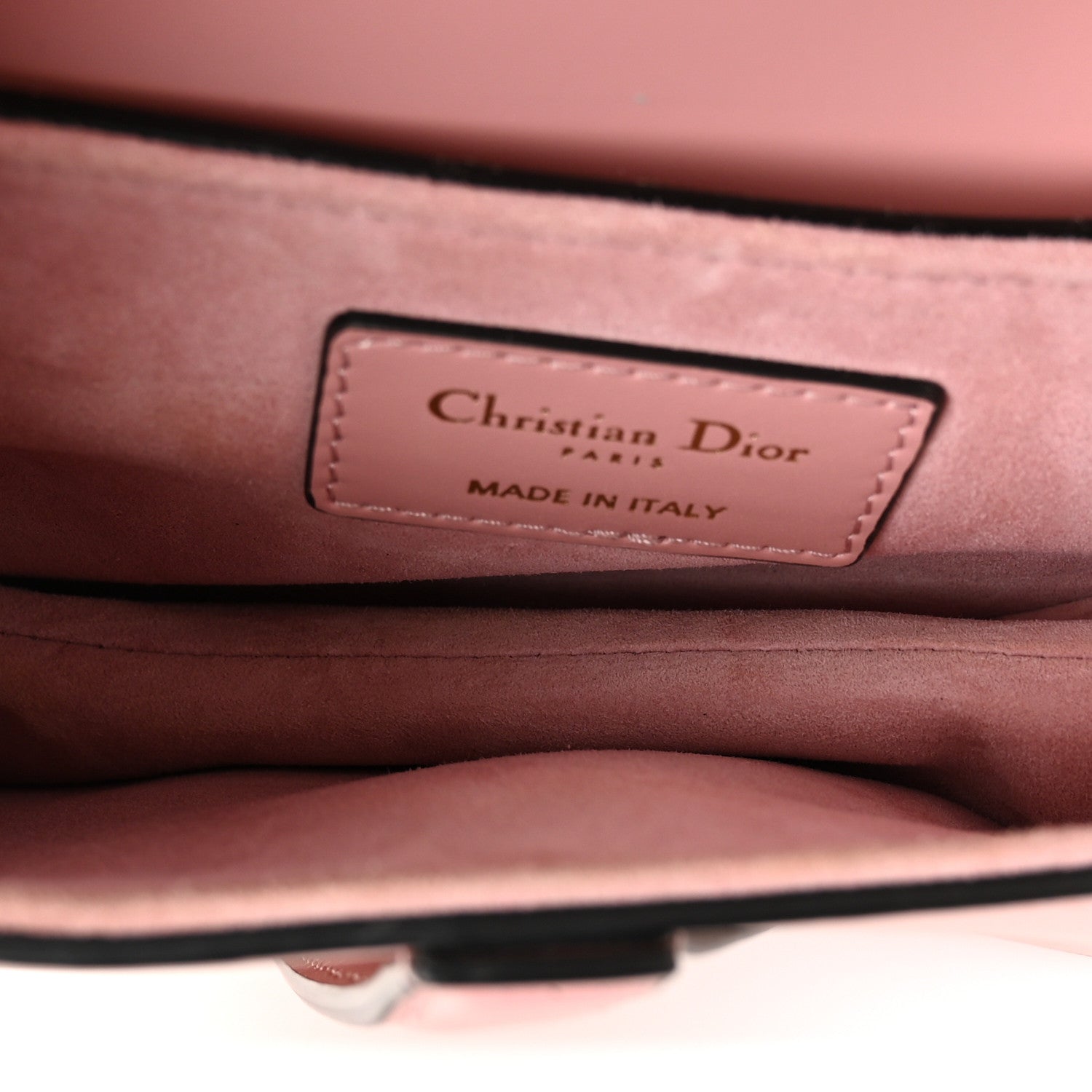 Christian Dior Smooth Calfskin Mini Saddle Bag Antique Pink